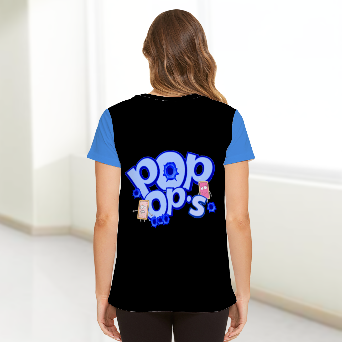 UNISEX POP OPS T-Shirt BLACK BLUE