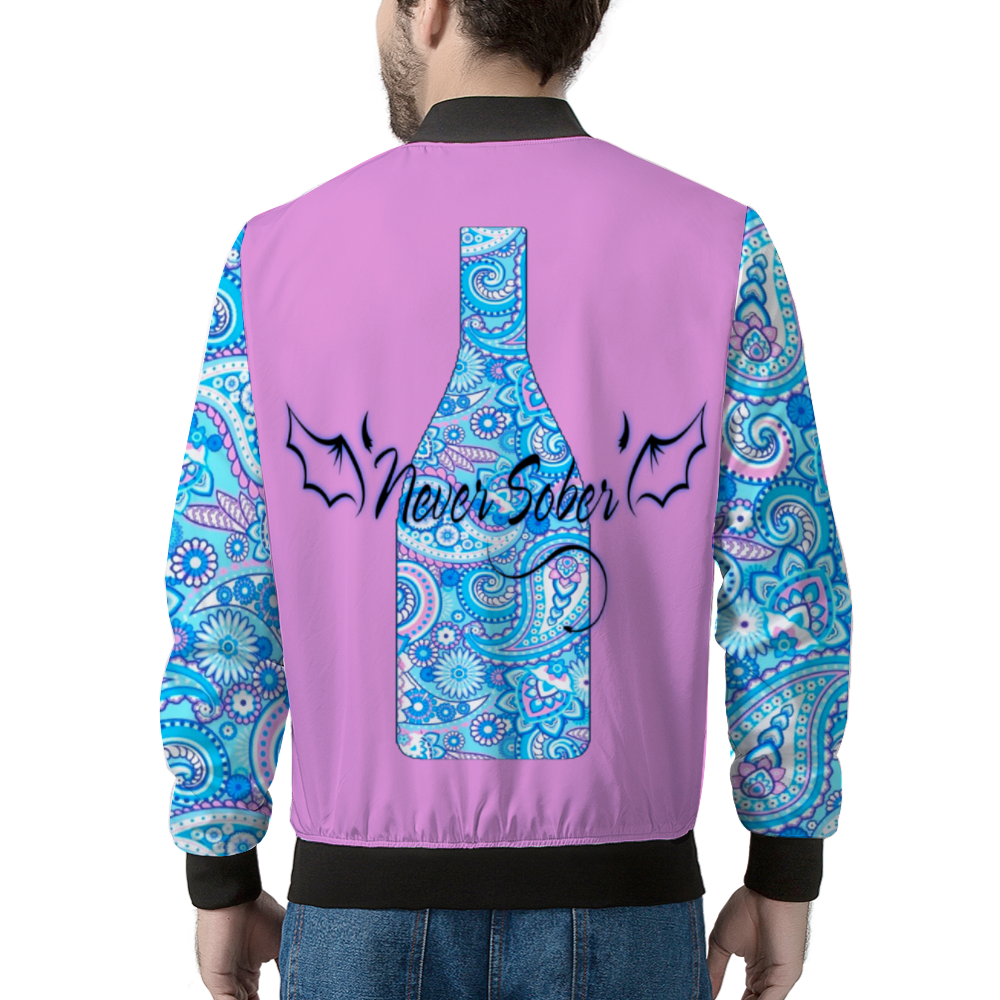 Never Sober Paisley Bomber Jacket Pink
