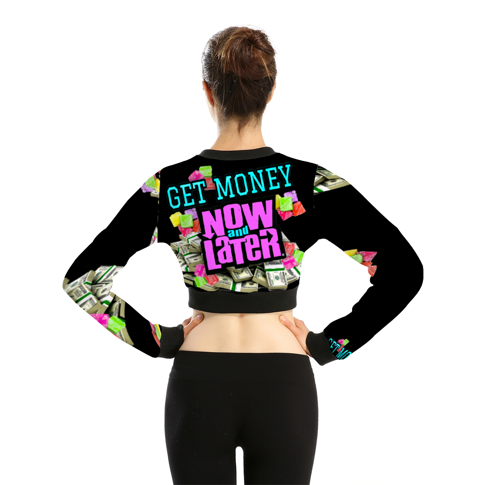 GET MONEY CANDY Women's Crop Jacket Black