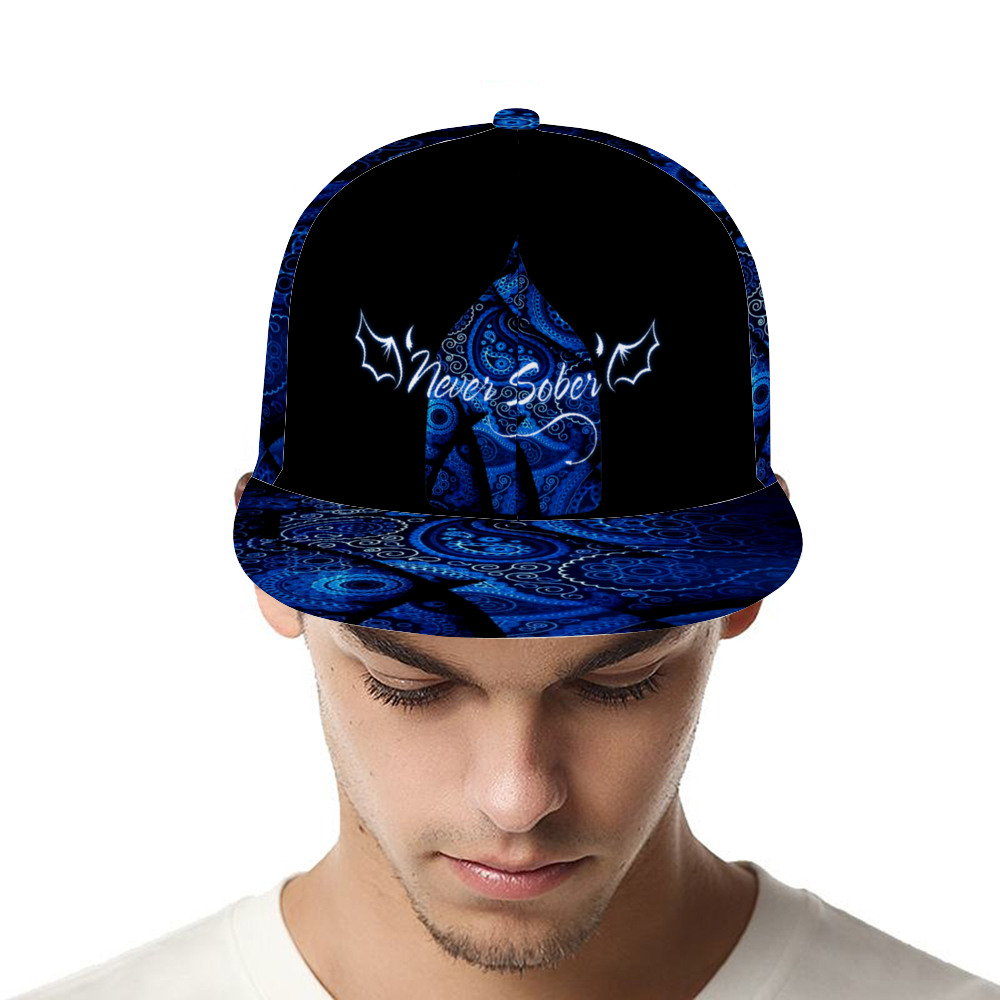 Never Sober Paisley Unisex Adjustable Hat Black