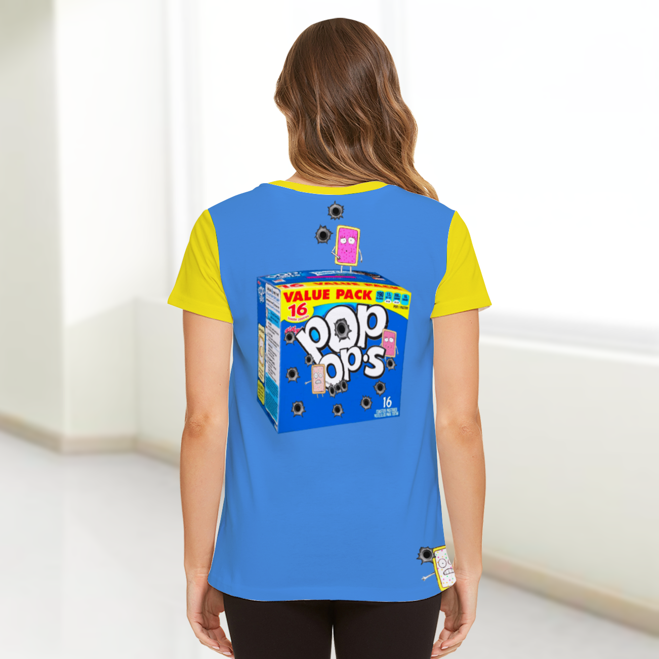 UNISEX POP OPS T-Shirt BLUE YELLOW