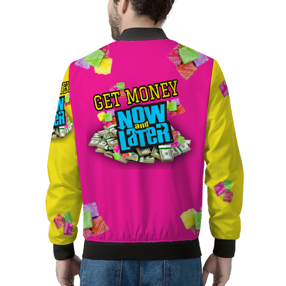 GET MONEY Bomber Jacket PINK YELLOW