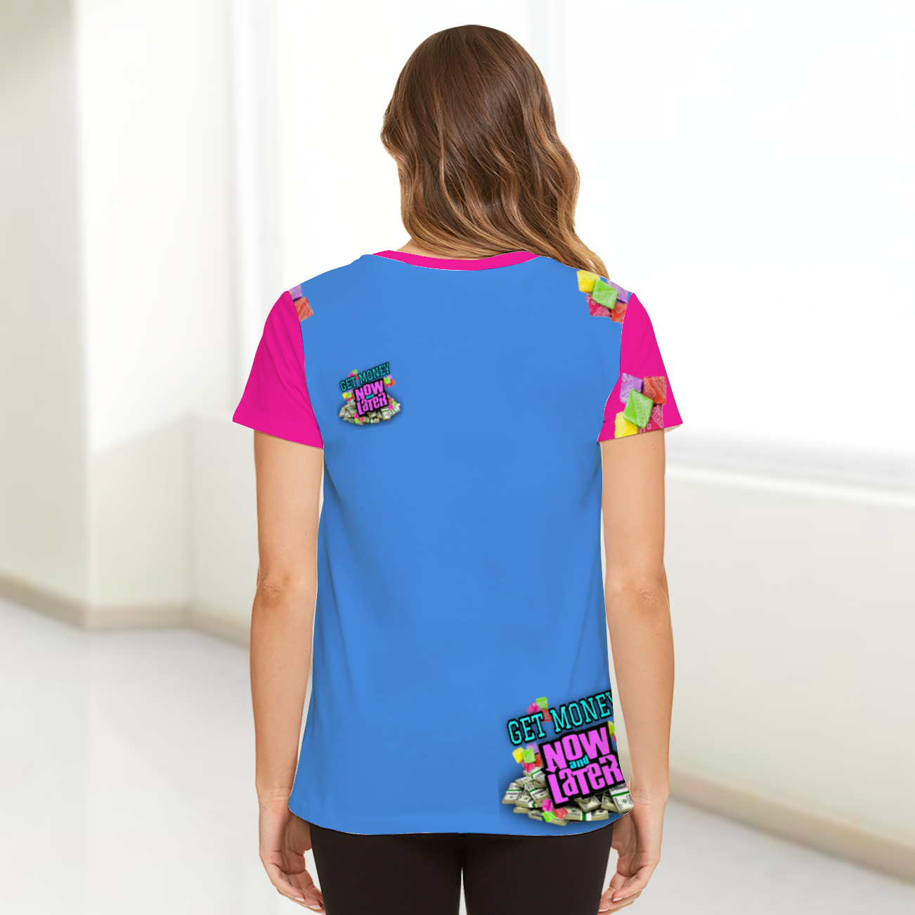 UNISEX GET MONEY T-Shirt BLUE PINK