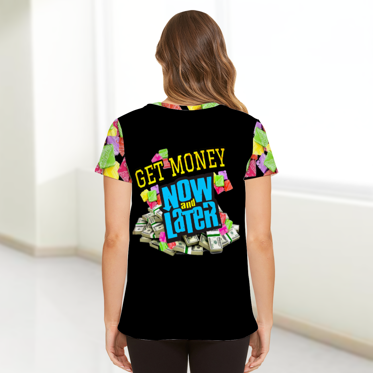 UNISEX GET MONET T-Shirt BLACK BLUE MULTI COLOR