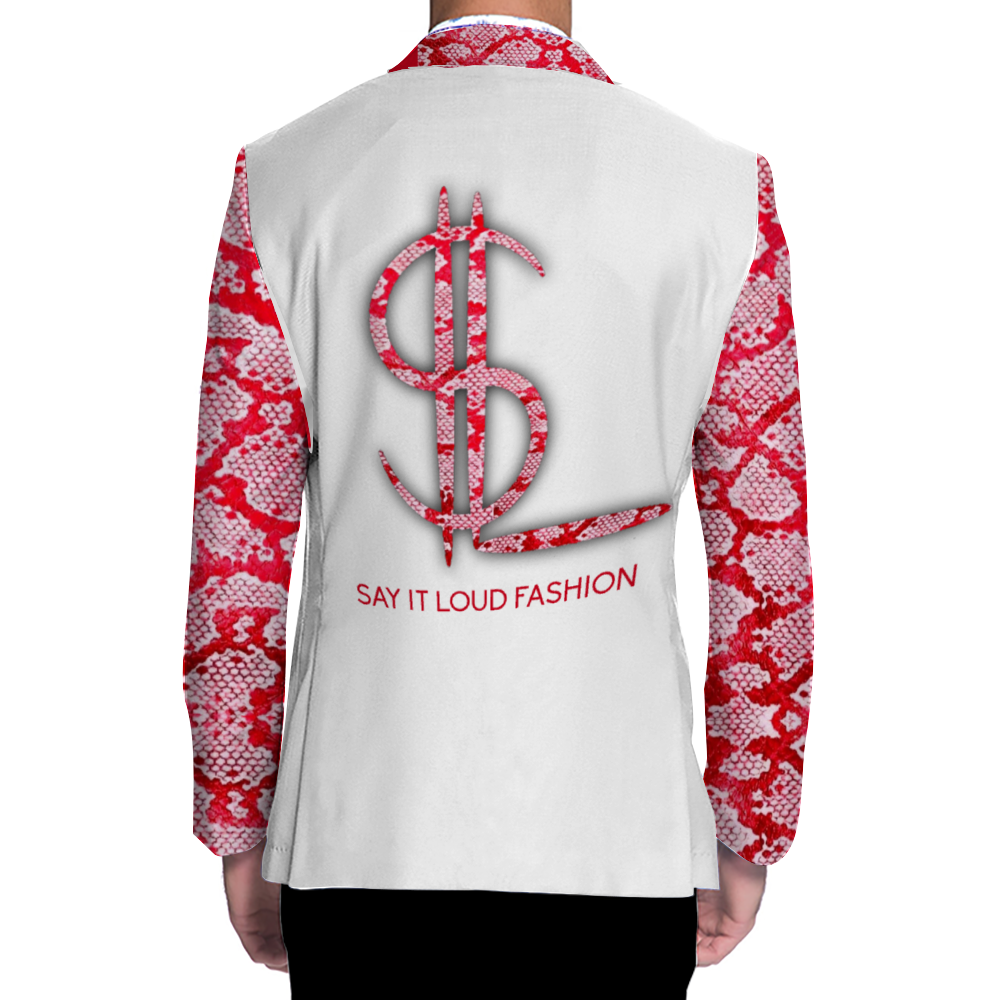 MY PAKK SAY IT LOUD FASHION BLAZER WHITE RED