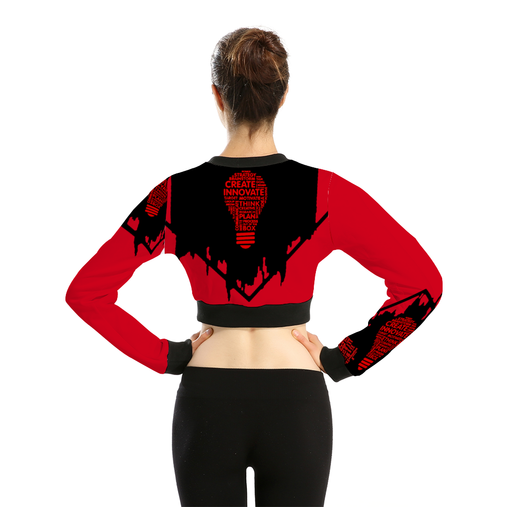 *Custom Women's CEO Long Sleeve Crop Jacket RED