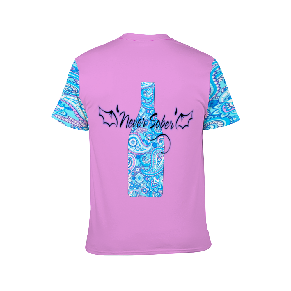 Never Sober Paisley Unisex T-Shirt Pink