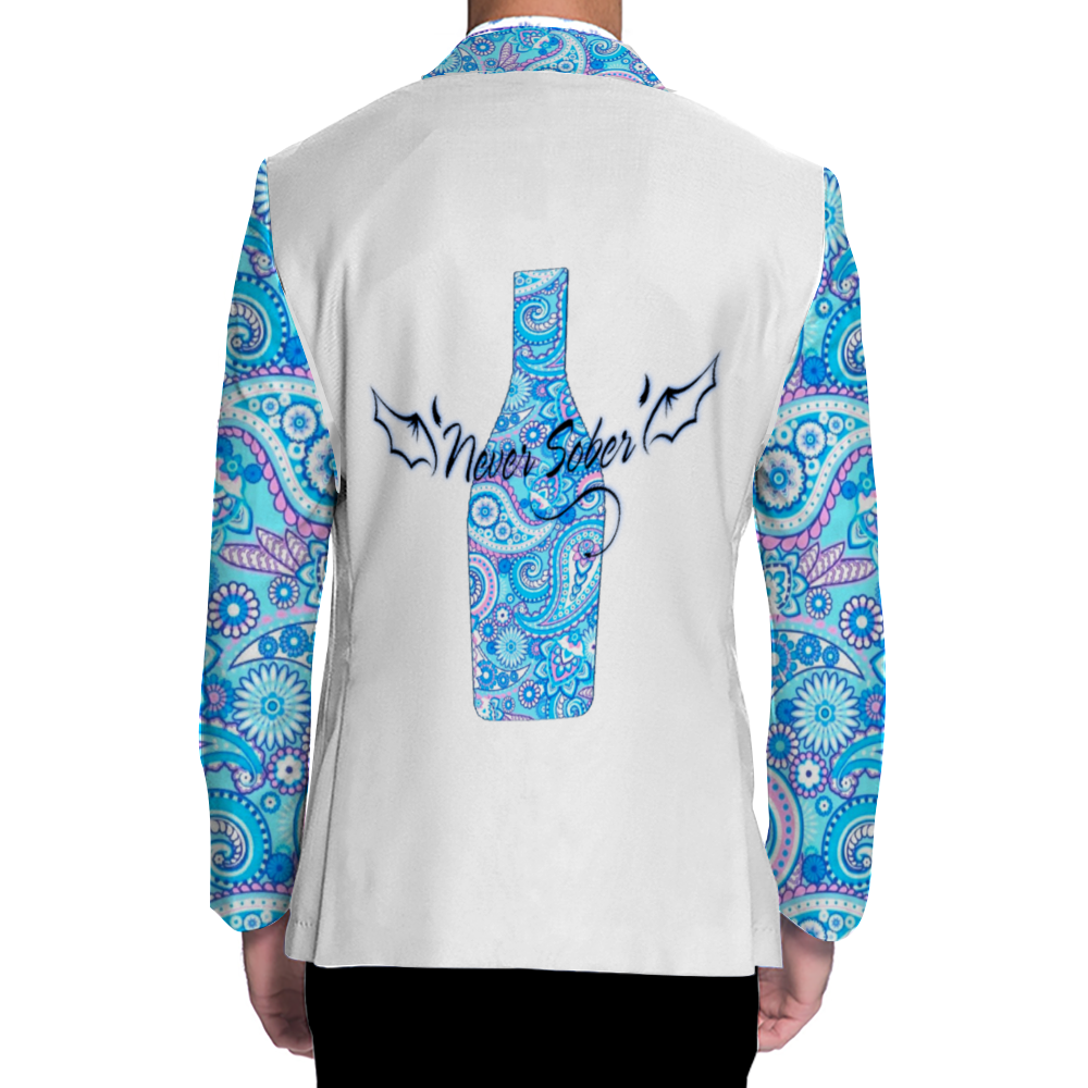 Never Sober Paisley Fashion Blazer White