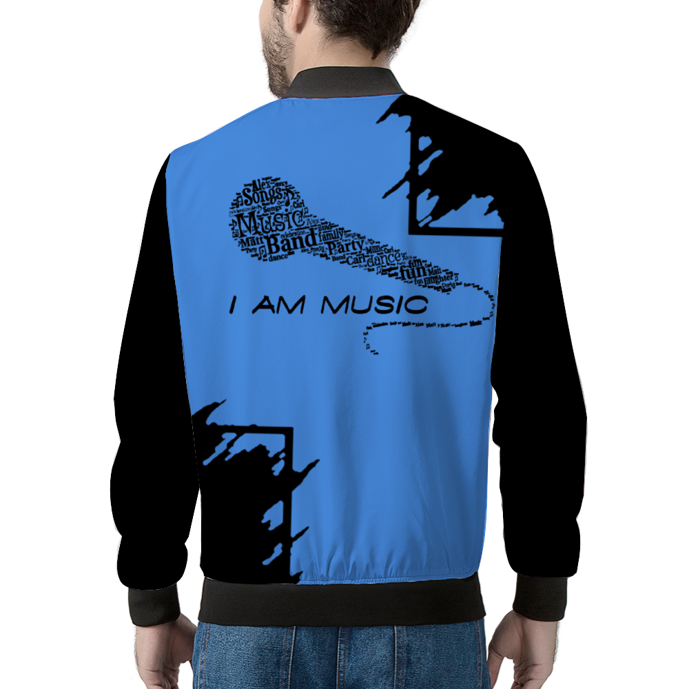 I AM MUSIC Bomber Jacket BLUE BLK