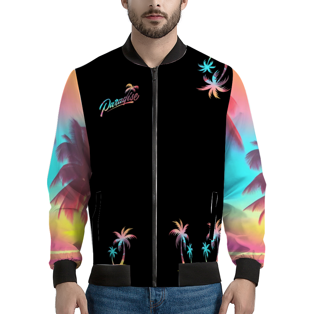 Paradise Bomber Jacket Black Pastel